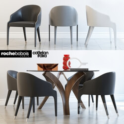 Table _ Chair - Cortina Cattelan italia_ STEEPLE BRIDGE Roche bobois 