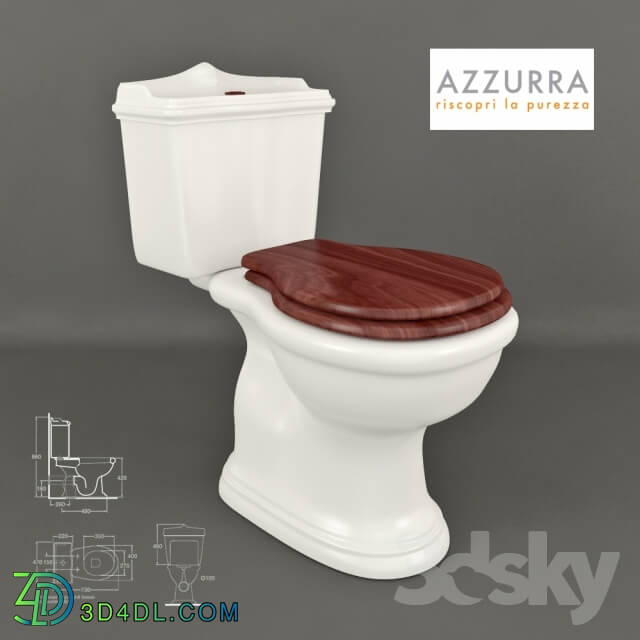 Toilet and Bidet - AZZURRA Victorian Style JUB 100