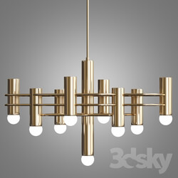 Ceiling light - Brass indinana chandelier 