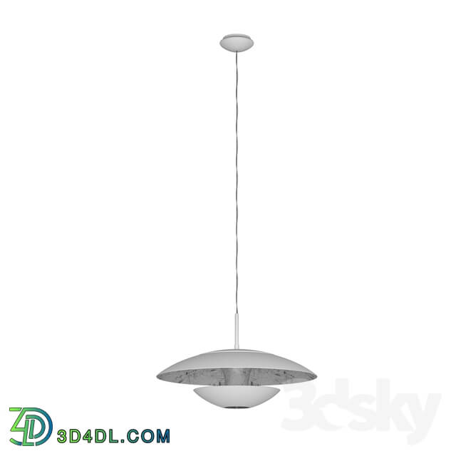 Ceiling light - 95756 Suspension NUVANO_ 1х60W _E27__ Ø480_ steel_ nickel matt_ white silver