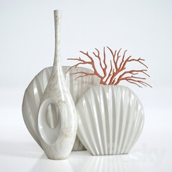 Vase - decorative set _3 vases and coral_ 