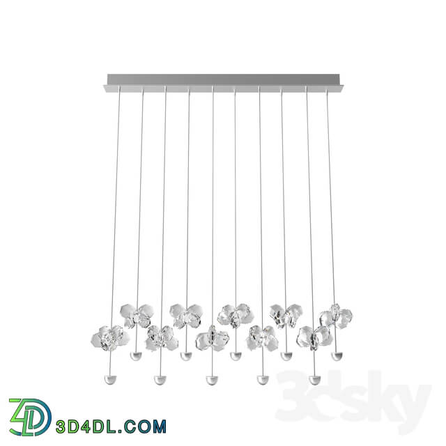 Ceiling light - 93663 LED suspension PIANOPOLI_ 10x2_5W _LED__ L870_ H1100_ chrome _ crystal