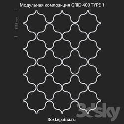Decorative plaster - OM Modular composition GRID 400 TYPE 1 from RosLepnina 