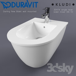 Toilet and Bidet - DURAVIT Darling New Bidet _ single lever bidet mixer KLUDI ZENTA 