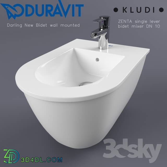Toilet and Bidet - DURAVIT Darling New Bidet _ single lever bidet mixer KLUDI ZENTA
