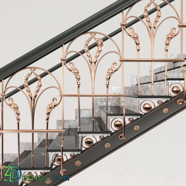 Staircase - Classic Marble Copper Stairs