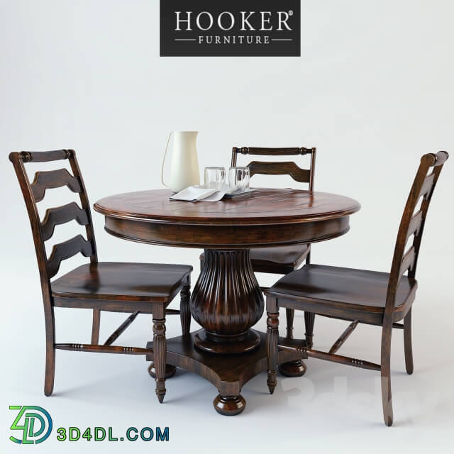Table _ Chair - Round Pedestal Dining Table_ Hooker Furniture
