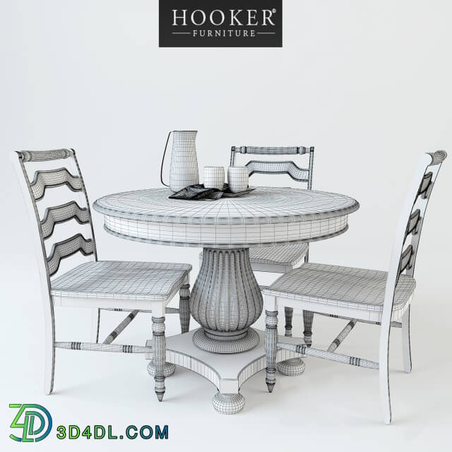 Table _ Chair - Round Pedestal Dining Table_ Hooker Furniture