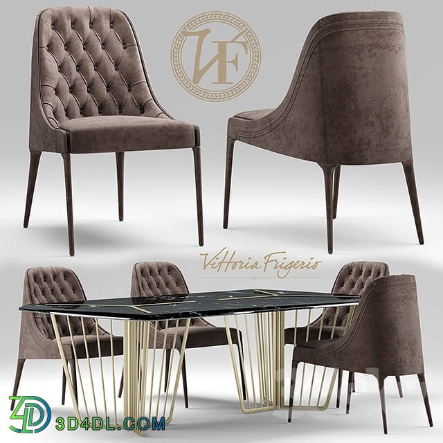 Table _ Chair - Chair vittoria frigerio Poggi High capitonne_ Alfieri table