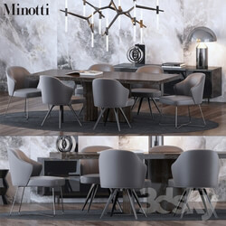 Table _ Chair - Minotti Set 2 