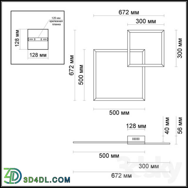 Ceiling light - Wall-ceiling lamp ODEON LIGHT 3558 _ 30CL QUADRALED