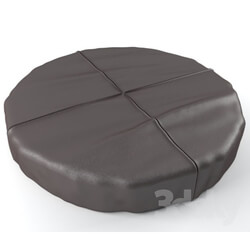 Other soft seating - Leather pouf. 