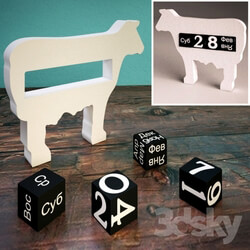 Other decorative objects - Perpetual calendar cubes 