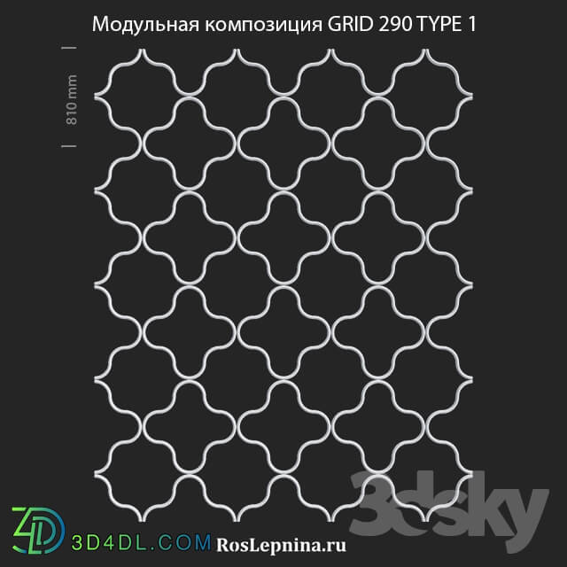 Decorative plaster - OM Modular composition GRID 290 TYPE 1 from RosLepnina