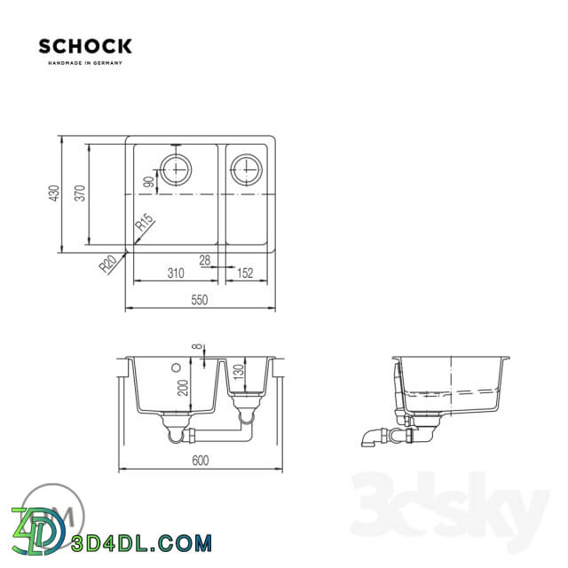 Sink - Kitchen sink Schock Quadro 60 Plus