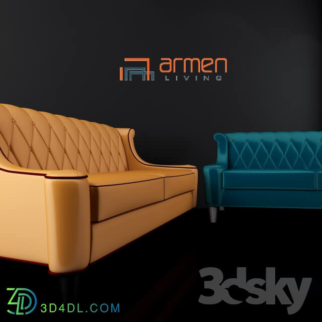 Sofa - Armen Living Barrister Velvet Sofa