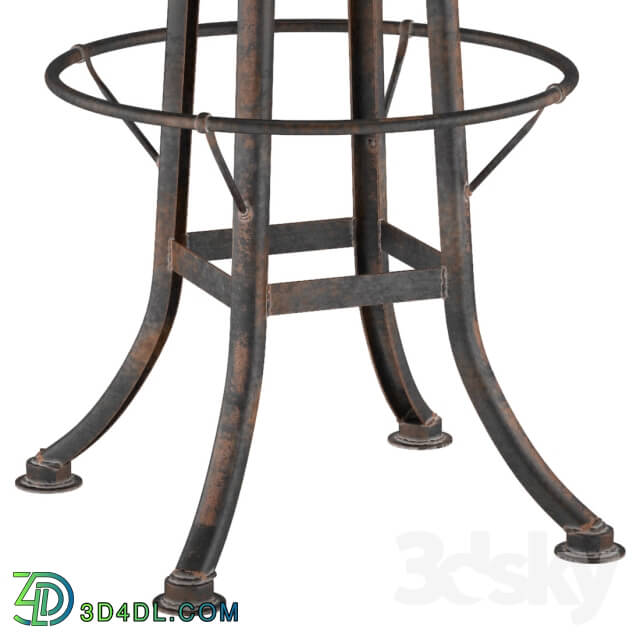 Chair - Oleg Industrial loft Iron Base Reclaimed Wood Bar Counter Stool