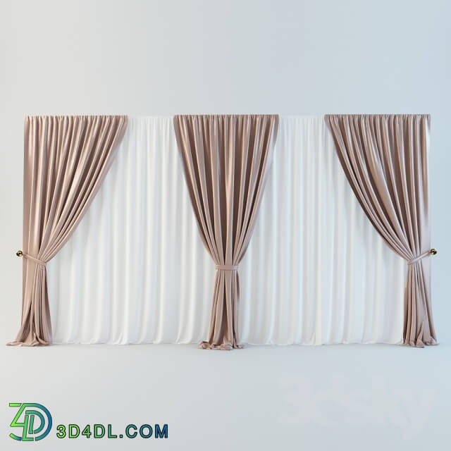 Curtain - Blind with pickup and tulle