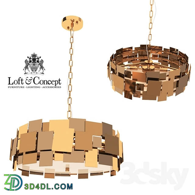 Ceiling light - CHANDELIER GOLD PLATE CHANDELIER 4