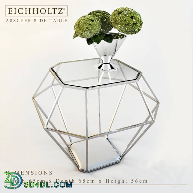 Table - EICHHOLTZ ASSCHER SIDE TABLE with Silv by Gervasoni