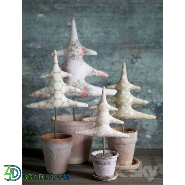 Other decorative objects - Textile Christmas trees