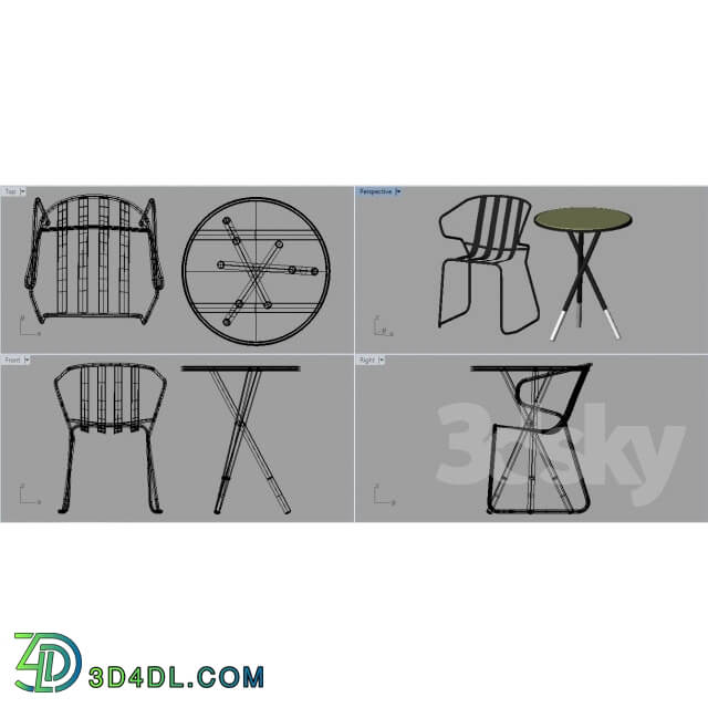 Table _ Chair - metal chair