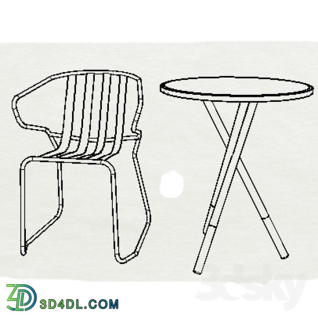 Table _ Chair - metal chair