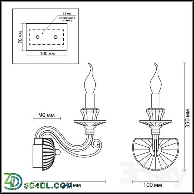 Wall light - Wall bracket ODEON LIGHT 3929 _ 1W SIENA