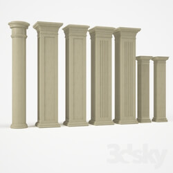 Decorative plaster - stone columns set 