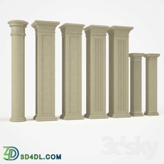 Decorative plaster - stone columns set