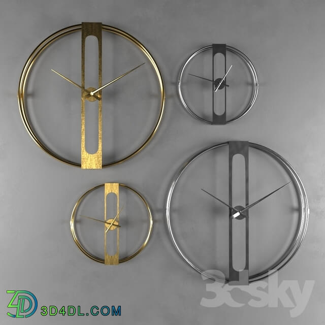 Other decorative objects - Wall Clock Clip Gold Ø107cm - Kare design 60974