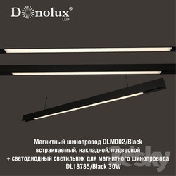 Technical lighting - Luminaire DL18785_Black 30W for magnetic busbar trunking 