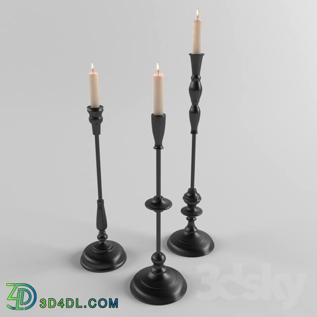 Other decorative objects - Set of candlesticks Ripple Candleholders