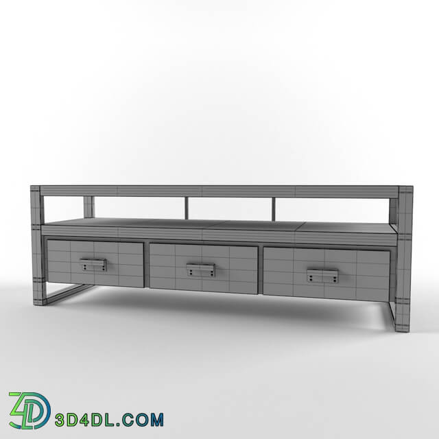 Sideboard _ Chest of drawer - Bin Pull 3-Drawer Media Console