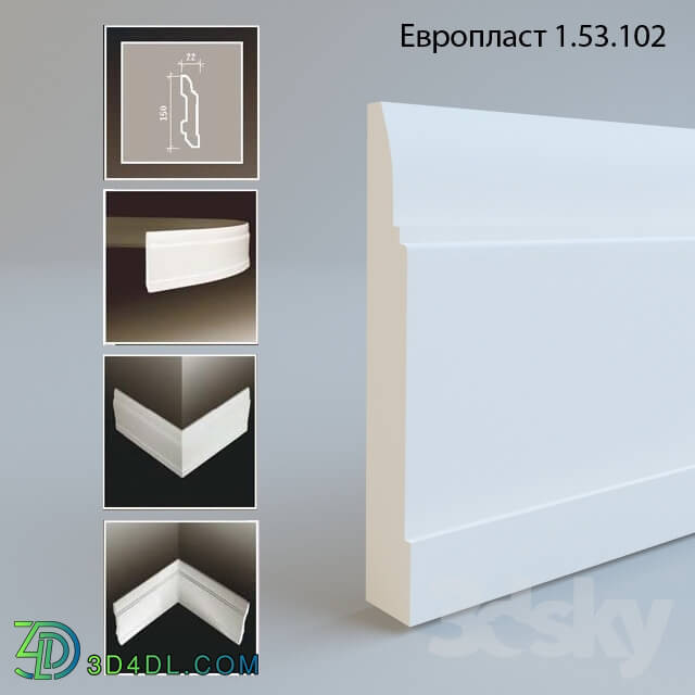 Decorative plaster - Evroplast. 150 mm skirting