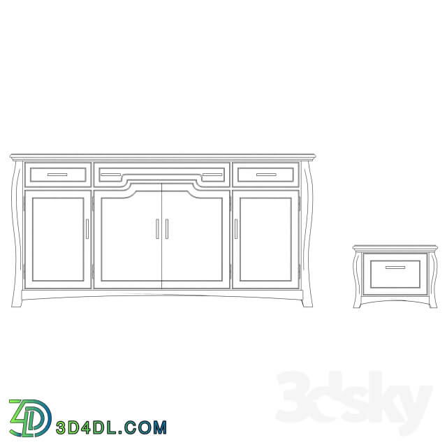 Sideboard _ Chest of drawer - Rattan furniture