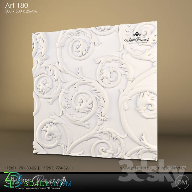 3D panel - Gypsum panel 3d Art-180 by ArtRelef