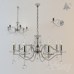 Ceiling light - A set of fixtures Wunderlicht collection of Reflection_ chandelier WL11462-8CH_ chandelier WL11462-6CH_ sconces L13462-1CH 