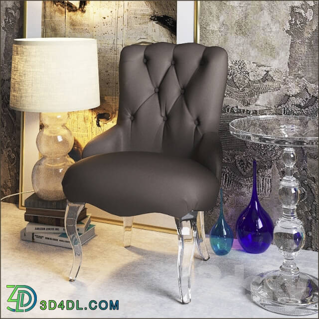 Arm chair - CARACOLE Glass Slipper TRA-SIDCHA-009