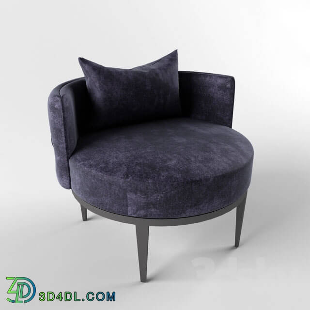 Arm chair - Elegant low velvet capitone chair