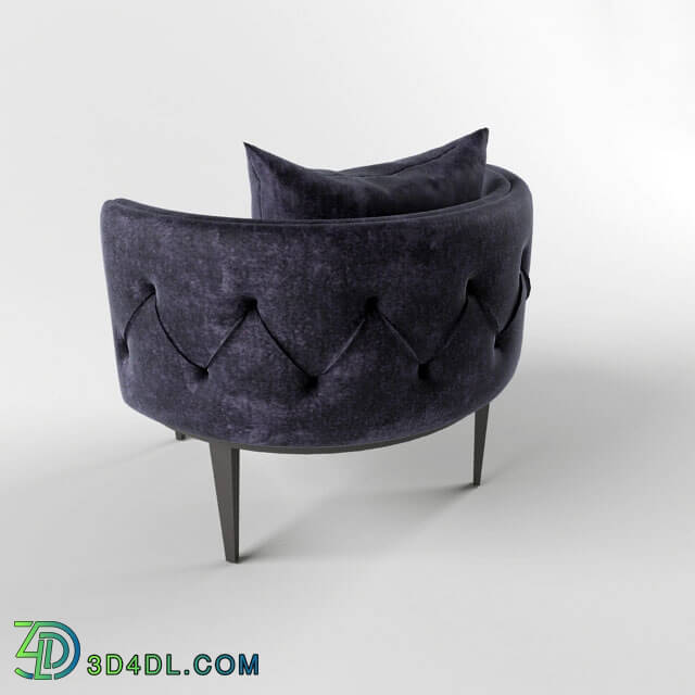 Arm chair - Elegant low velvet capitone chair