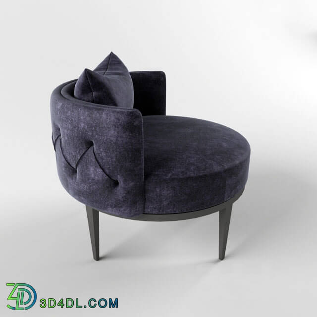 Arm chair - Elegant low velvet capitone chair