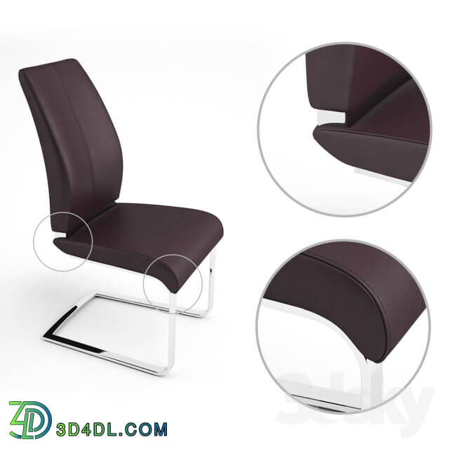 Chair - Arto dining chair leather chrome