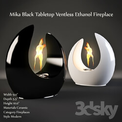 Fireplace - Mika White Tabletop 