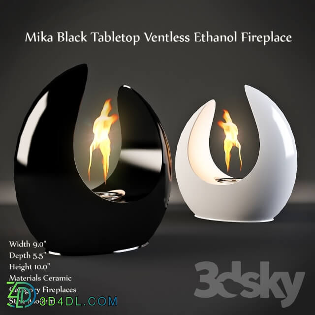 Fireplace - Mika White Tabletop