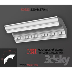 Decorative plaster - Cornices patterned plaster moldings K0223.130Nx170mm 