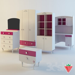 Full furniture set - Cilek Yakut - wardrobe_ desk_ dresser ... 