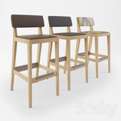 Chair - Natural wood bar stool 