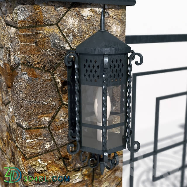 Other architectural elements - Decorative metal fence with a lantern