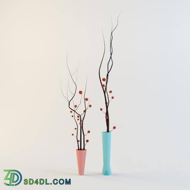 Vase - compositions from twigs